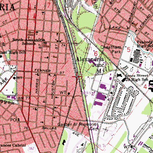 Topographic Map of Alexandria Junction, LA