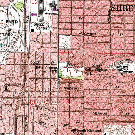 Topographic Map of Betty Virginia Park, LA