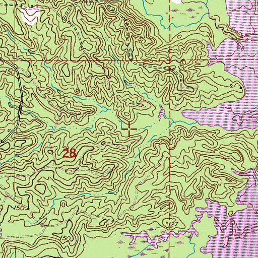 Topographic Map of Horn Spring Branch, LA