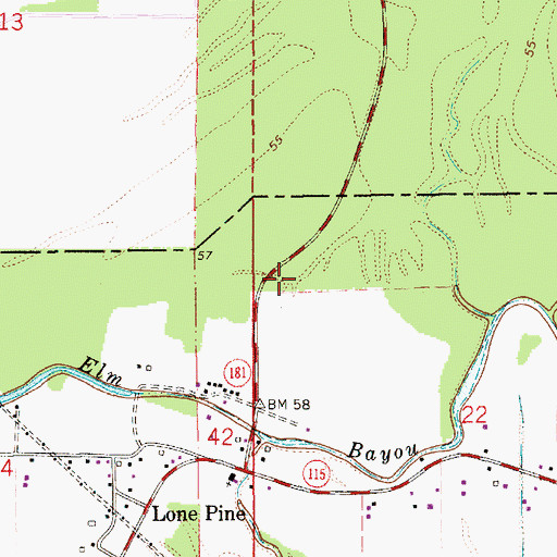 Topographic Map of Morning Glory Church (historical), LA
