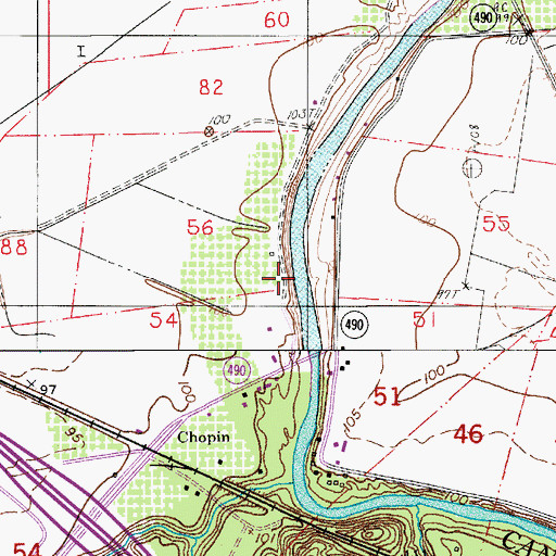 Topographic Map of Spring Hill School (historical), LA