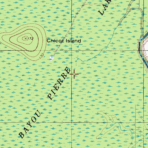 Topographic Map of Bayou Pierre Lake, LA