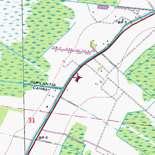 Topographic Map of Sunrise, LA
