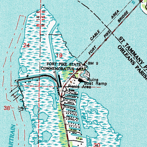 Topographic Map of Pike Fort, LA