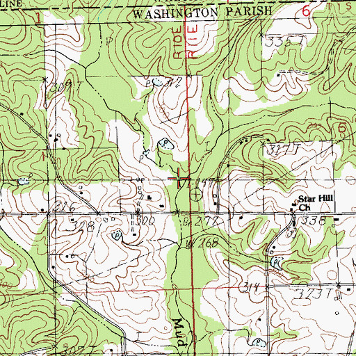 Topographic Map of Bayou Beth, LA