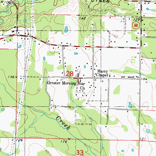 Topographic Map of Greater Morning Star Church, LA