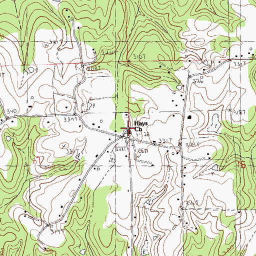 Topographic Map of Hays Church, LA