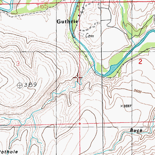 Topographic Map of Guthrie Canyon, AZ