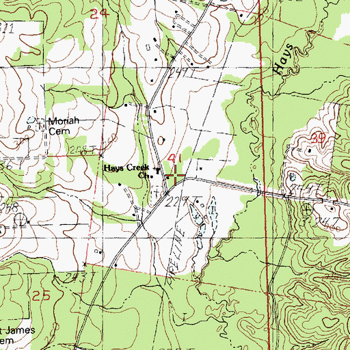 Topographic Map of Hays Creek School (historical), LA