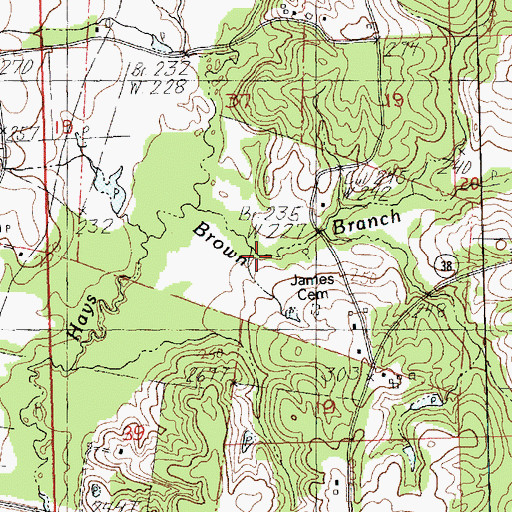 Topographic Map of Pierces Mill (historical), LA