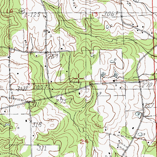 Topographic Map of Bridges Mill (historical), LA