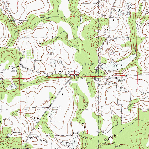 Topographic Map of Rodgers Mill (historical), LA