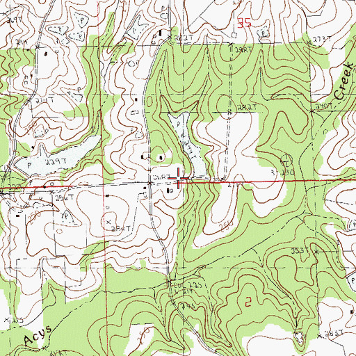 Topographic Map of Aces Creek School (historical), LA