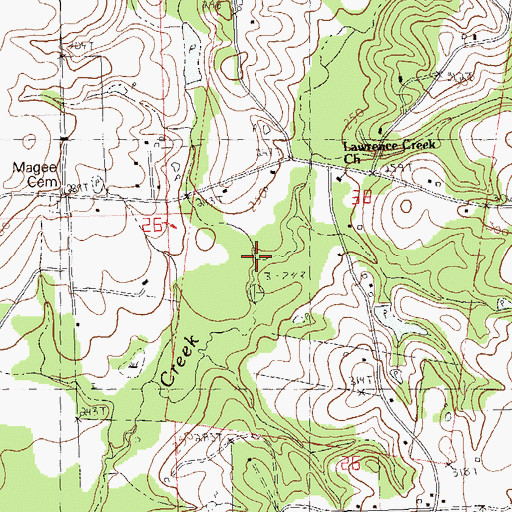 Topographic Map of Boggy Branch, LA