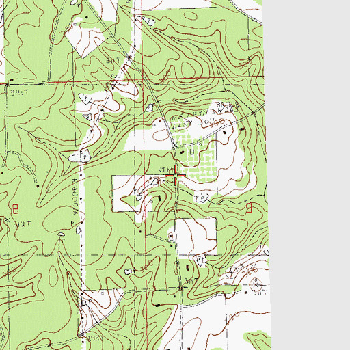 Topographic Map of Knight Cemetery, LA