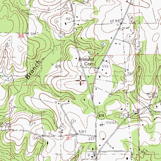 Topographic Map of Pine Junior Senior High School, LA