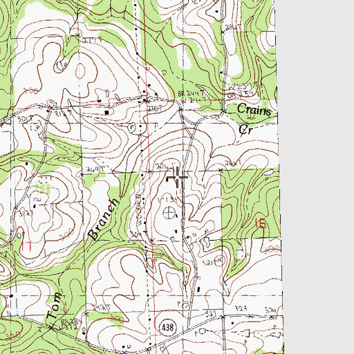 Topographic Map of Crains Creek School (historical), LA