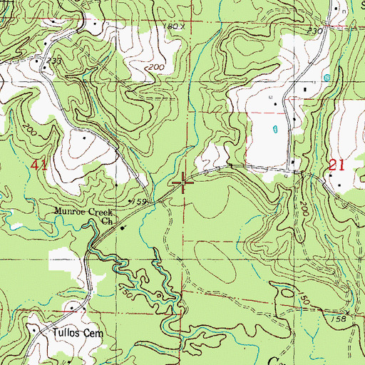 Topographic Map of Monroe Creek School (historical), LA