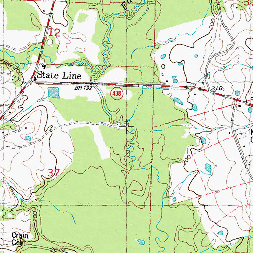 Topographic Map of Seals Bridge (historical), LA
