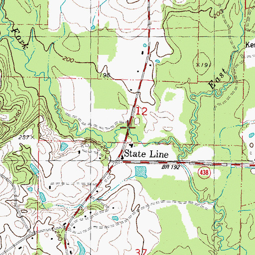 Topographic Map of State Line Bridge, LA