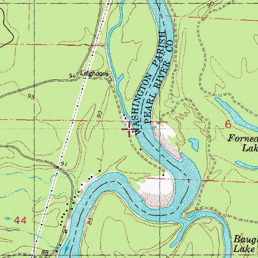 Topographic Map of Ferry Landing, LA