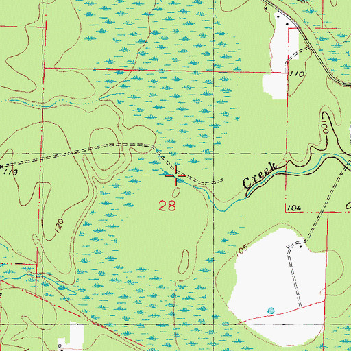 Topographic Map of Mayfield Creek, LA