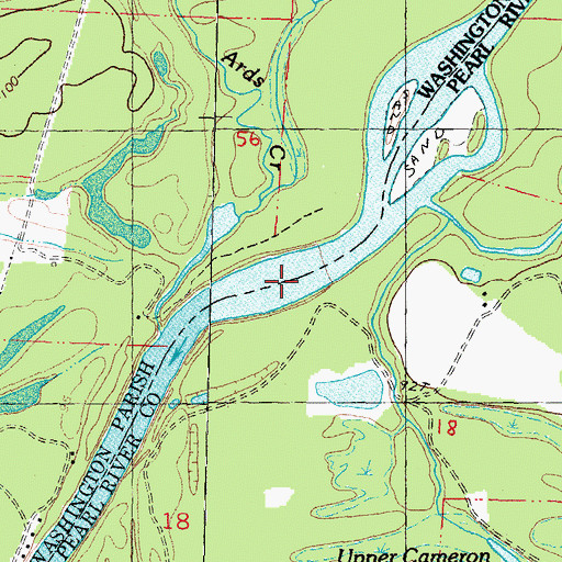 Topographic Map of Camerons Ferry (historical), LA
