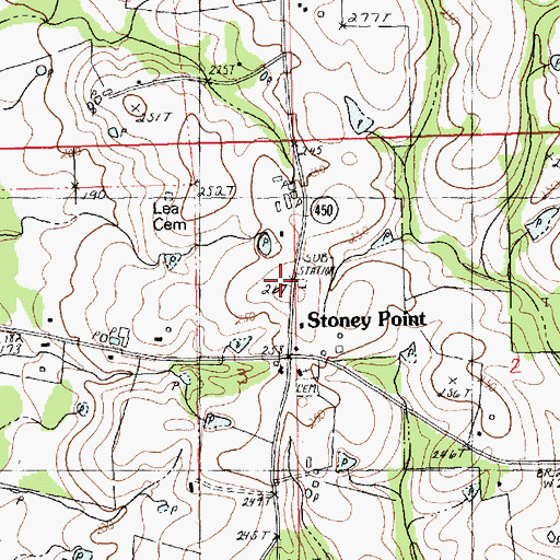 Topographic Map of Stony Point School (historical), LA