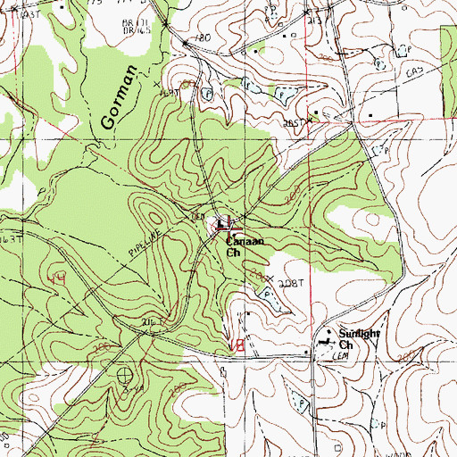 Topographic Map of Pine Ridge School (historical), LA