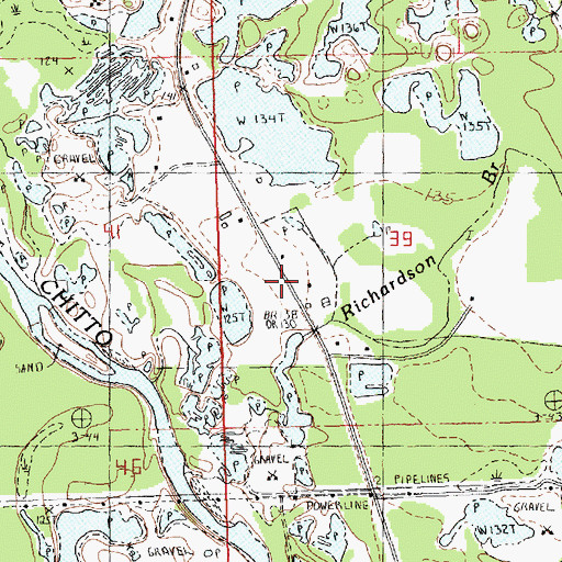 Topographic Map of Richardson School (historical), LA