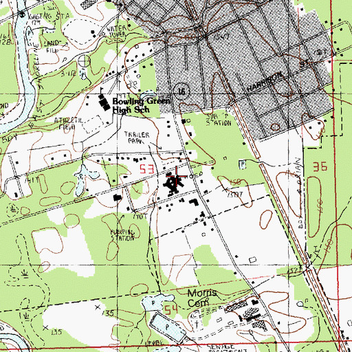 Topographic Map of Riverside Medical Center, LA