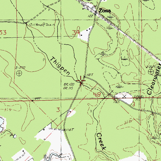 Topographic Map of Black Bayou, LA