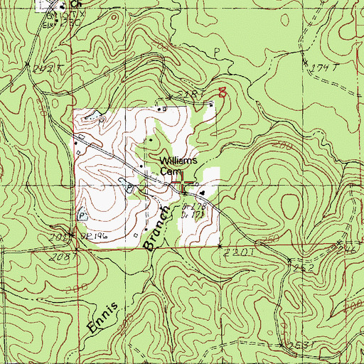 Topographic Map of Williams Mill (historical), LA