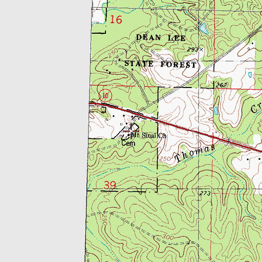 Topographic Map of Mount Sinai Cemetery, LA
