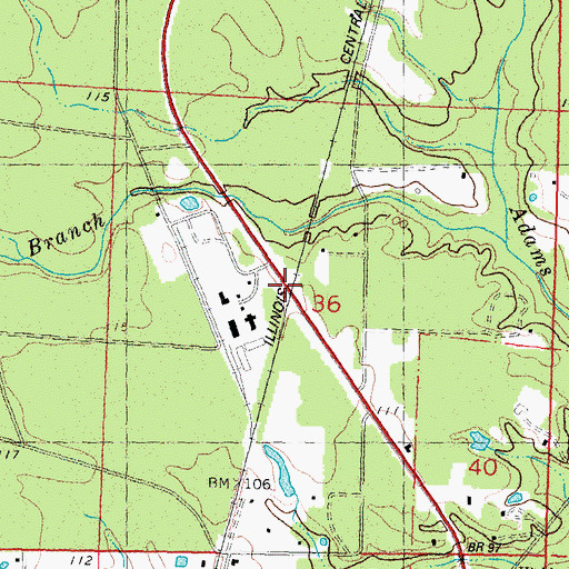 Topographic Map of Marston (historical), LA
