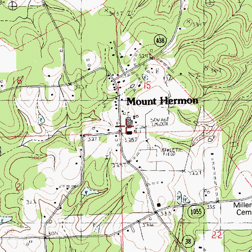 Topographic Map of Mount Hermon School, LA