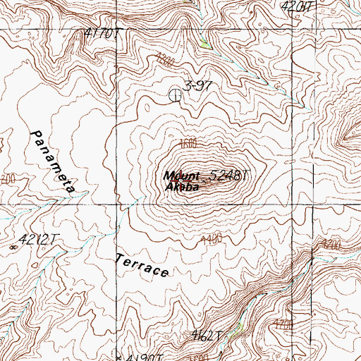 Topographic Map of Mount Akaba, AZ