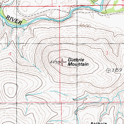 Topographic Map of Guthrie Mountain, AZ