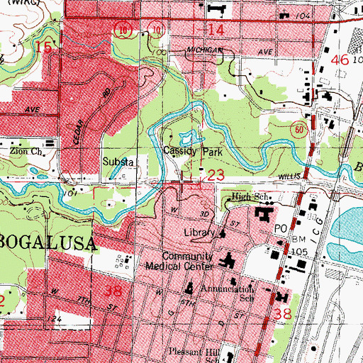 Topographic Map of Parkview Medical Clinic, LA
