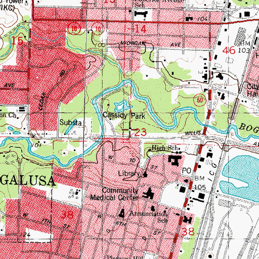 Topographic Map of Bogalusa Mental Health Clinic, LA