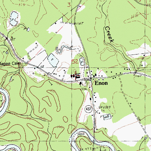 Topographic Map of Enon Elementary School, LA
