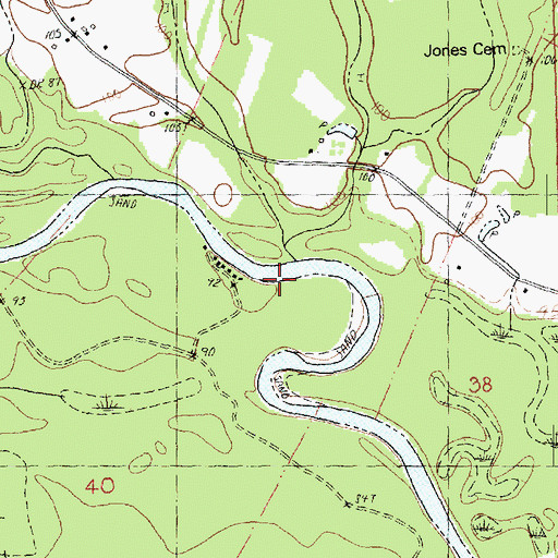 Topographic Map of Jones Branch, LA