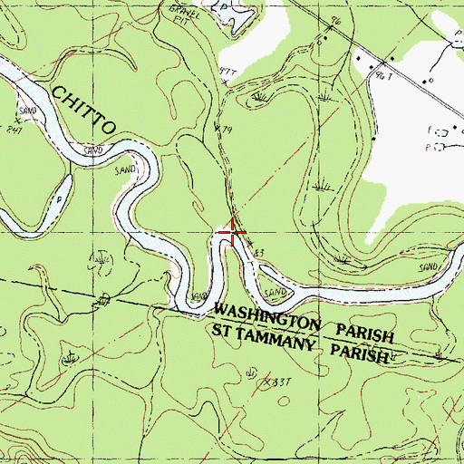 Topographic Map of Wells Creek, LA