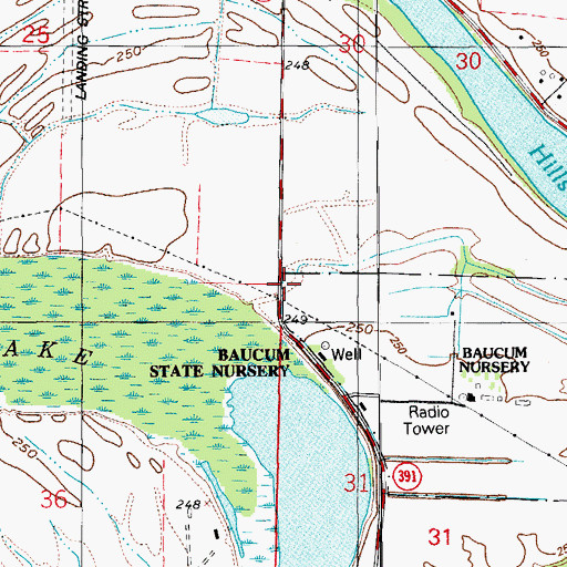 Topographic Map of Saint Marks Church, AR