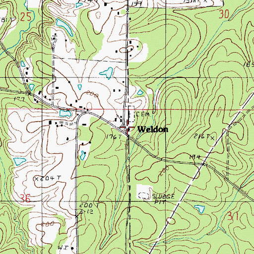 Topographic Map of Alabama Methodist Church (historical), LA