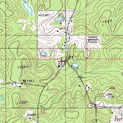 Topographic Map of Bethel Cemetery, LA