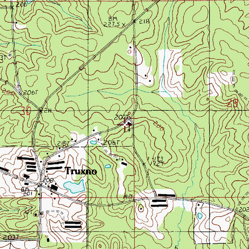 Topographic Map of Birds Chapel Cemetery, LA