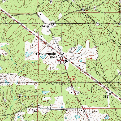 Topographic Map of Crossroads Cemetery, LA