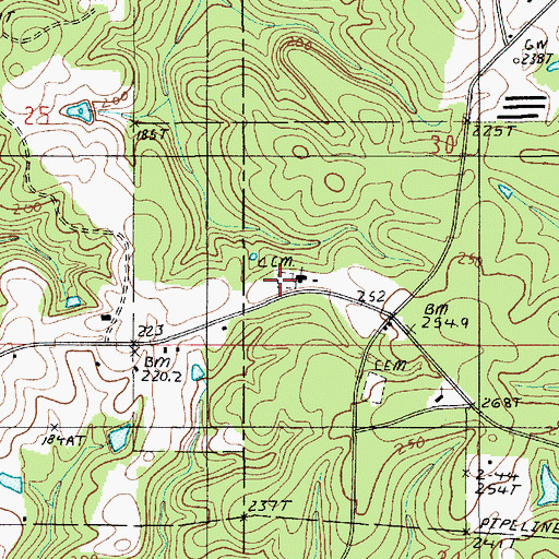 Topographic Map of Culbertson Cemetery, LA