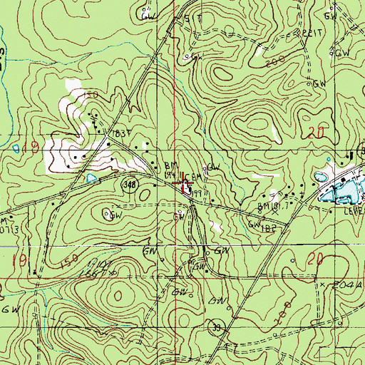 Topographic Map of Fairview Cemetery, LA